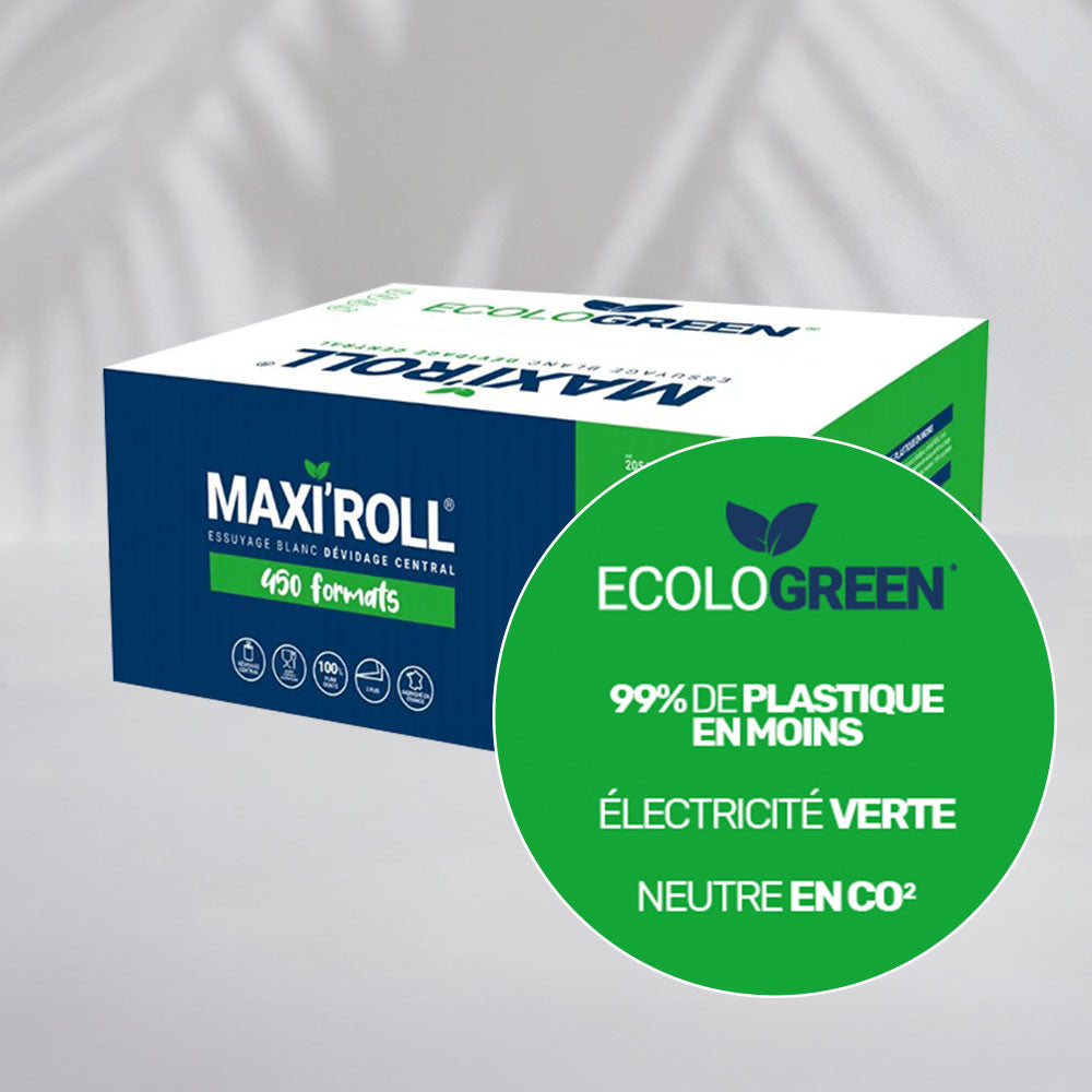 Bobines dévidage central - 19x24 cm - 2 plis - 450 Formats - Pure ouate - colis de 6 rouleaux