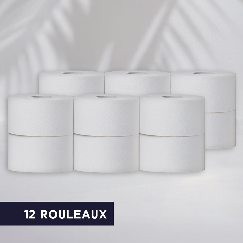 Papier hygiénique 2 plis Mini Jumbo - 200 m - Pure ouate - colis de 12 rouleaux