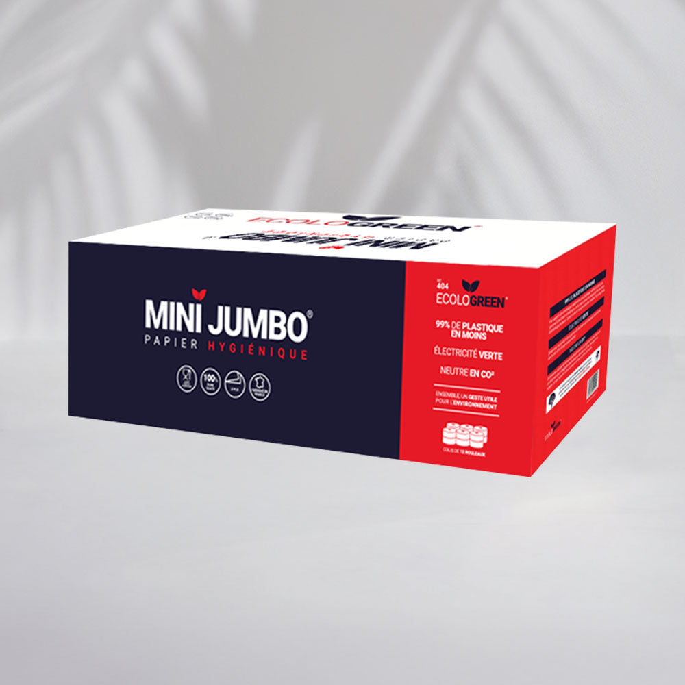 Papier hygiénique 2 plis Mini Jumbo - 200 m - Pure ouate - colis de 12 rouleaux