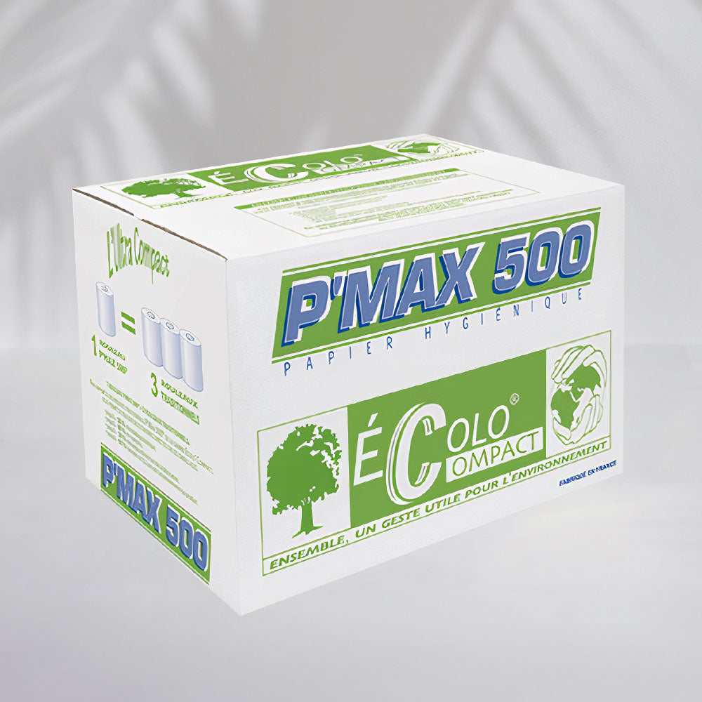 Papier hygiénique P'MAX 500 - 500 feuilles - Pure ouate - colis de 36 rouleaux