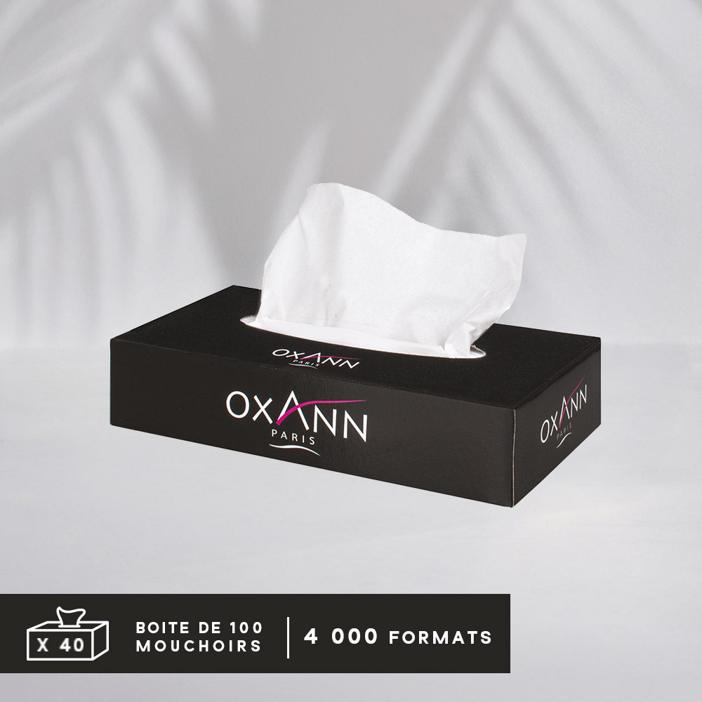 Mouchoirs professionnels 2 plis - 100 mouchoirs - Pure ouate - colis de 40 boites