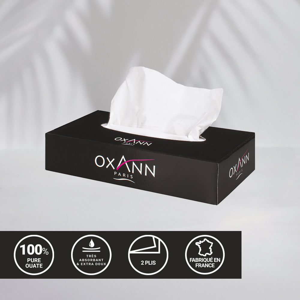 Mouchoirs professionnels 2 plis - 100 mouchoirs - Pure ouate - colis de 40 boites
