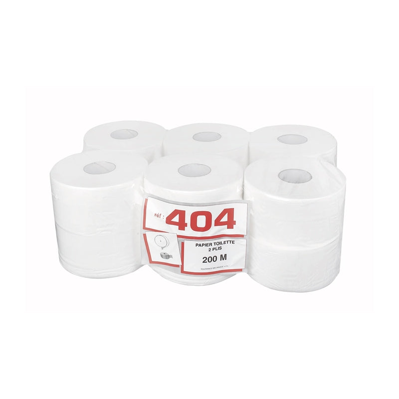 Papier hygiénique 2 plis Mini Jumbo - 200 m - Pure ouate - colis de 12 rouleaux