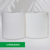 Bobines d'essuyage blanche 2 plis - 1000 Formats - Pure ouate - colis de 2 rouleaux