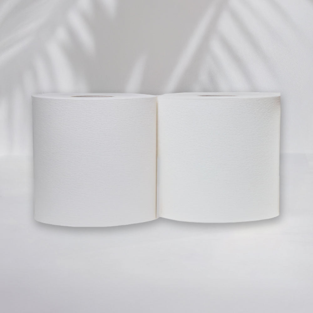 Bobines d'essuyage blanche 2 plis - 1000 Formats - Pure ouate - colis de 2 rouleaux
