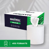 Bobines dévidage central - 19x30 cm - 2 plis - 450 Formats - Pure ouate - colis de 6 rouleaux