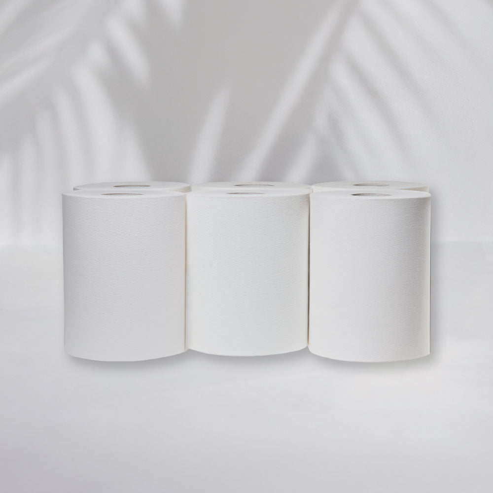 Bobines dévidage central - 19x30 cm - 2 plis - 450 Formats - Pure ouate - colis de 6 rouleaux