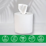 Bobines dévidage central - 19x30 cm - 2 plis - 450 Formats - Pure ouate - colis de 6 rouleaux