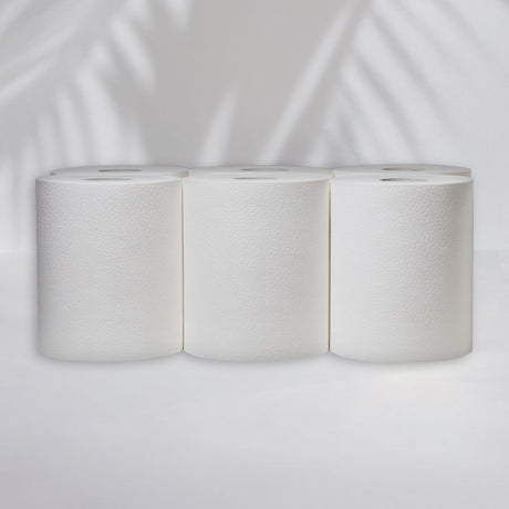 Bobines dévidage central 2 plis - Gaufré Collé - 450 Formats - Pure ouate - colis de 6 rouleaux