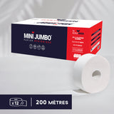 Papier hygiénique 2 plis Mini Jumbo - 200 m - Pure ouate - colis de 12 rouleaux