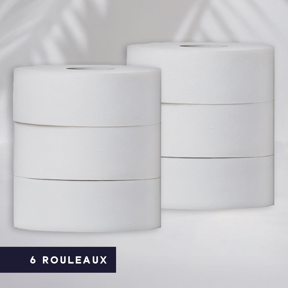 Papier hygiénique 2 plis Maxi Jumbo - 350 m - Pure ouate - colis de 6 rouleaux