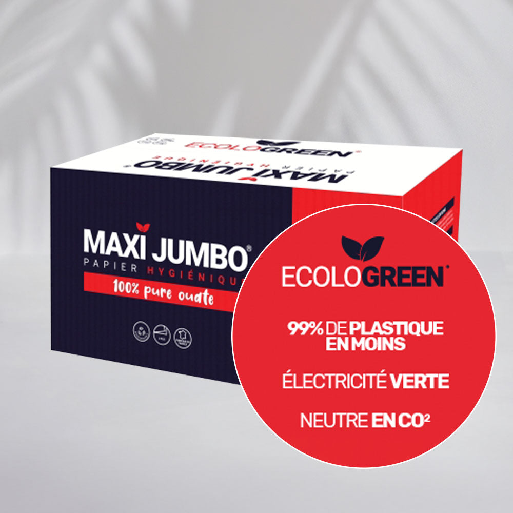 Papier hygiénique 2 plis Maxi Jumbo - 350 m - Pure ouate - colis de 6 rouleaux