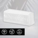 Essuie mains gaufré collé - Pliage en V enchevêtrés - Pure ouate - colis de 3000 formats