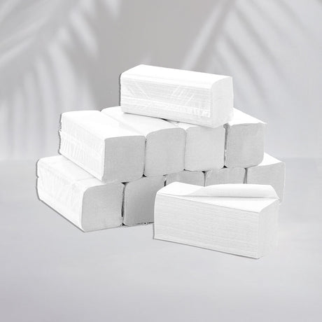 Essuie mains - Pliage en W enchevêtrés - Pure ouate - colis de 3200 formats